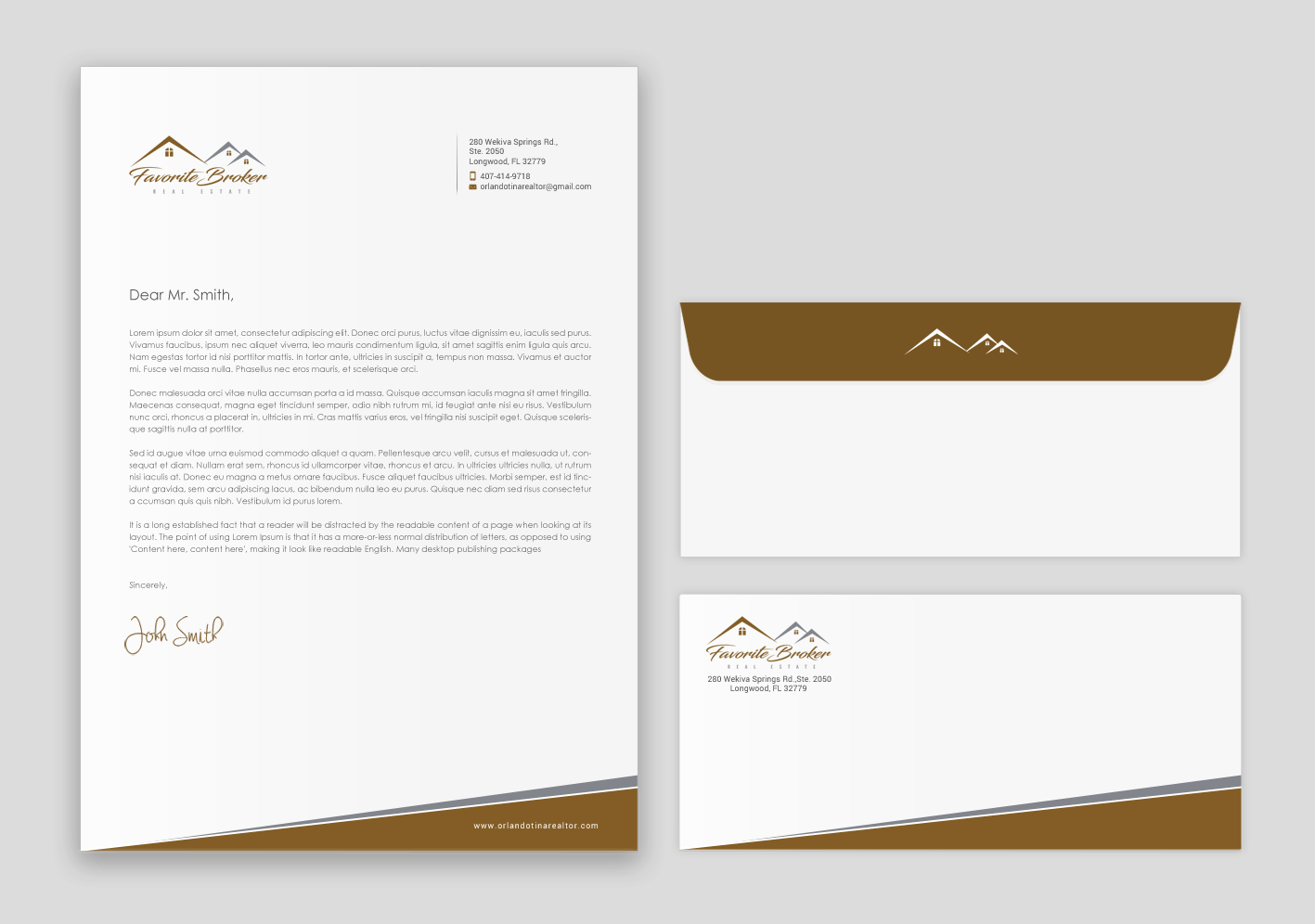 Stationery Design by chandrayaan.creative for Favorite Broker Real Estate | Design #17135895