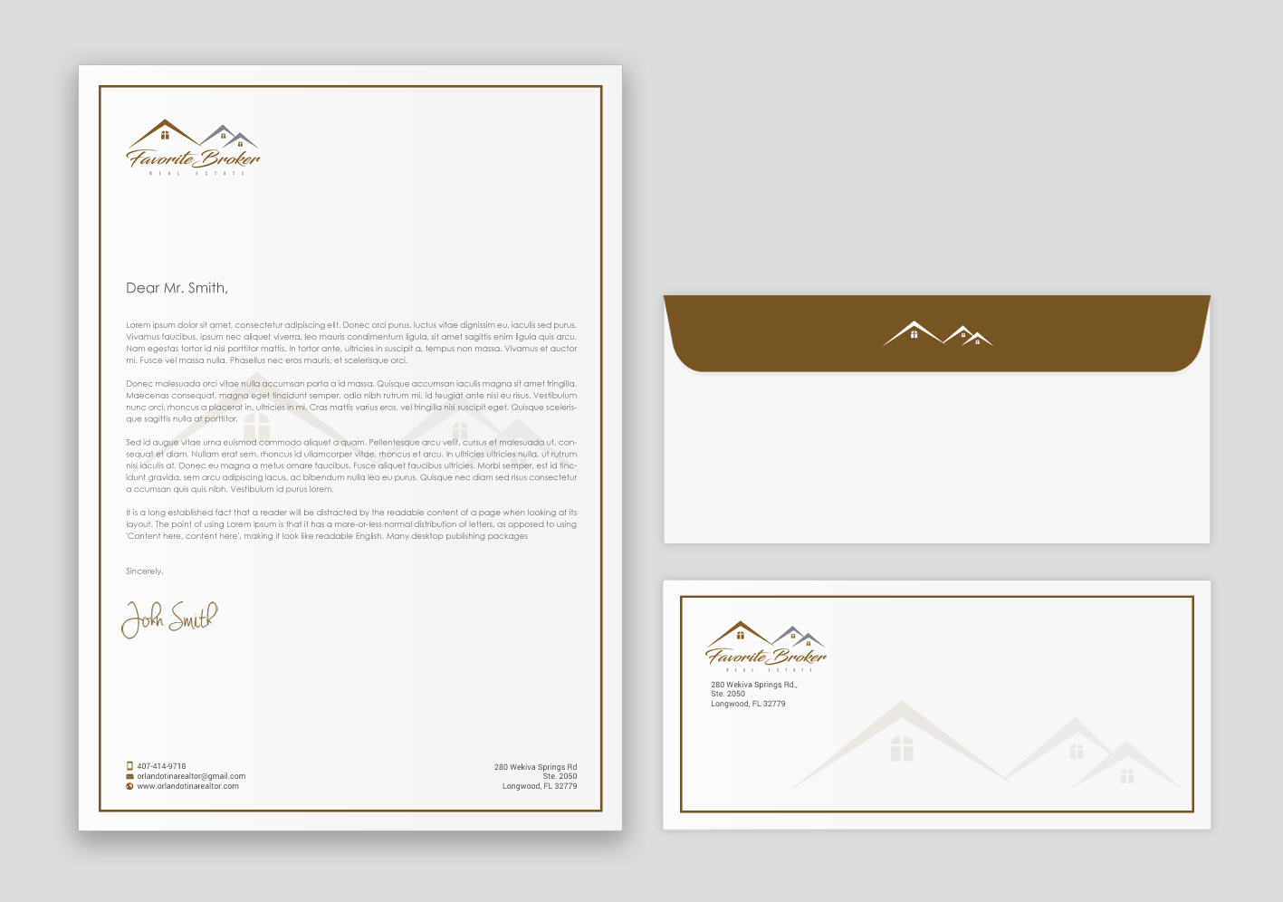 Stationery Design by chandrayaan.creative for Favorite Broker Real Estate | Design #17135901