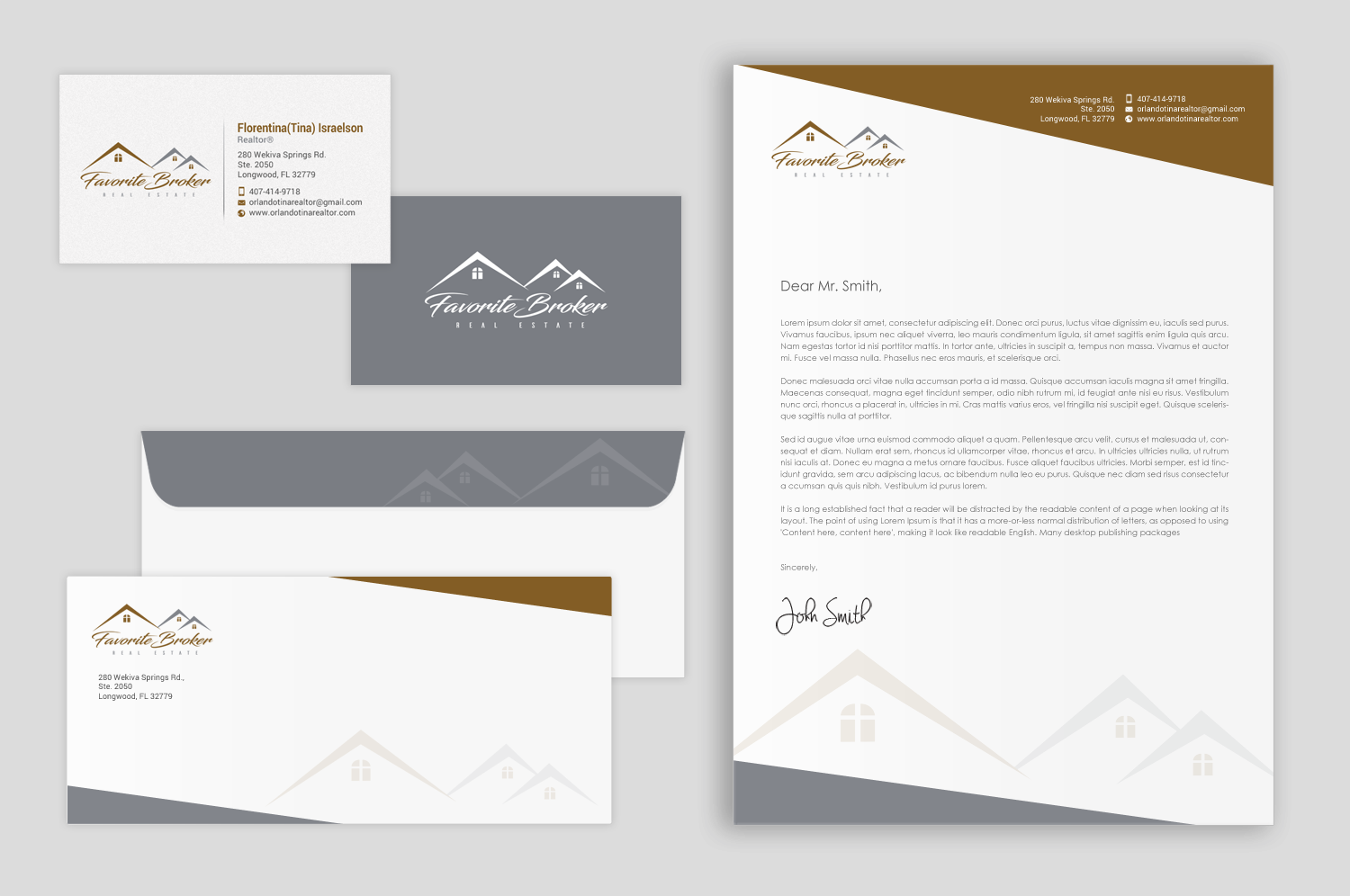 Stationery Design by chandrayaan.creative for Favorite Broker Real Estate | Design #17142943