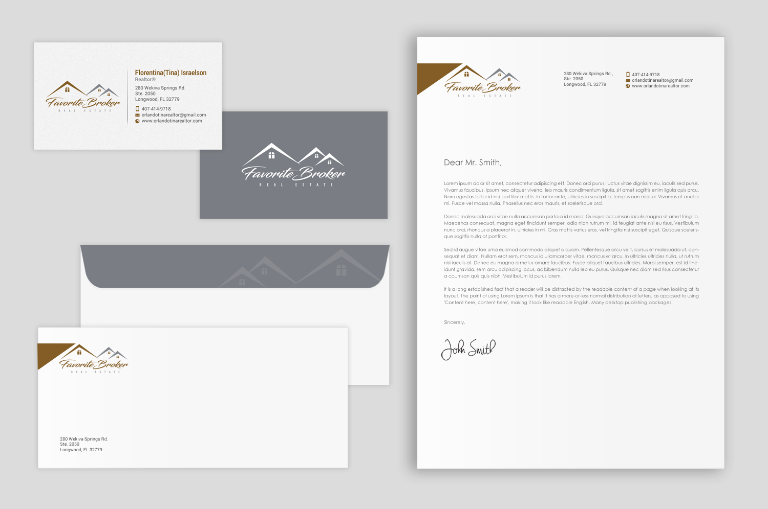 Stationery Design by chandrayaan.creative for Favorite Broker Real Estate | Design #17143302