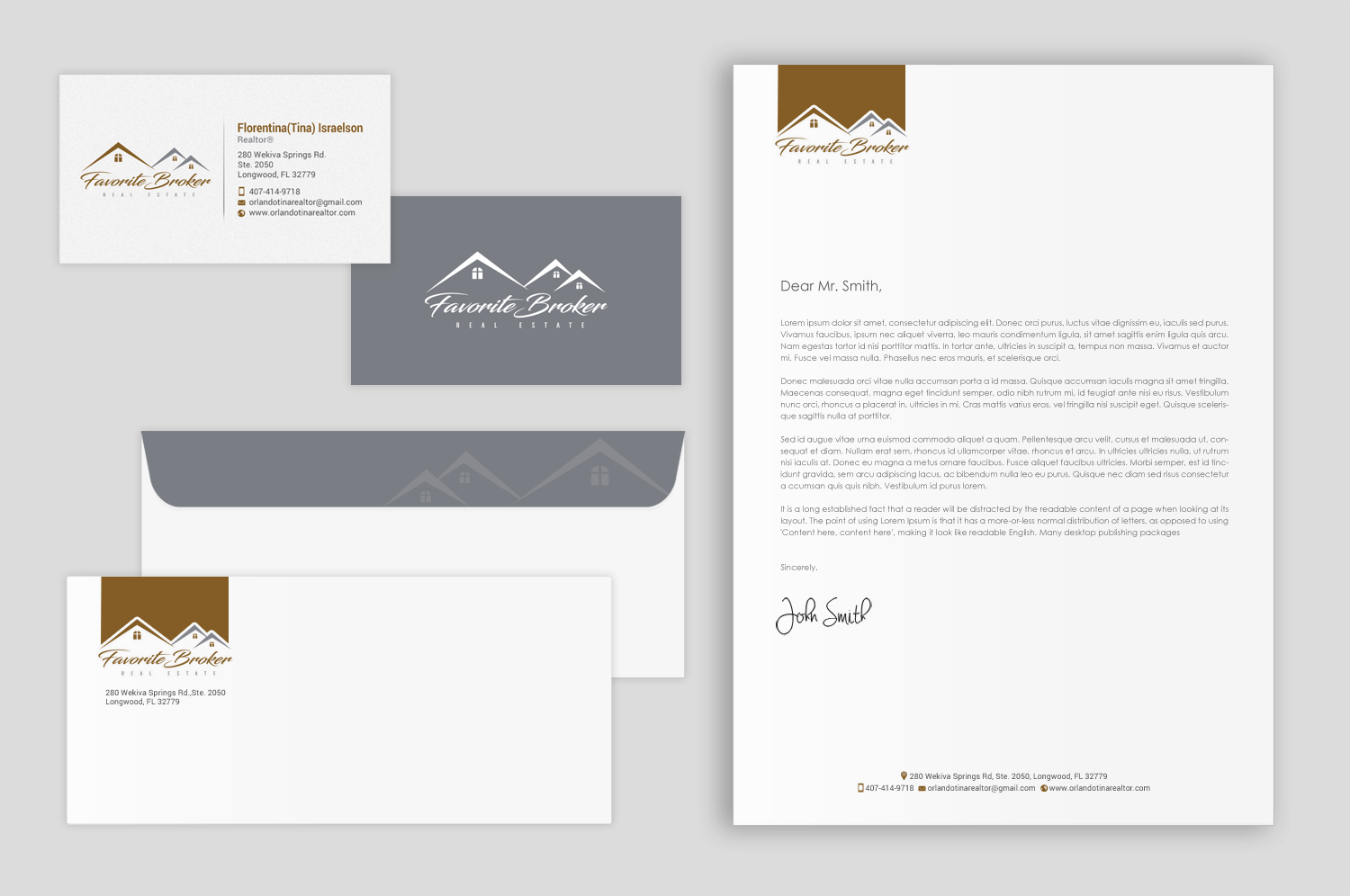 Stationery Design by chandrayaan.creative for Favorite Broker Real Estate | Design #17143567