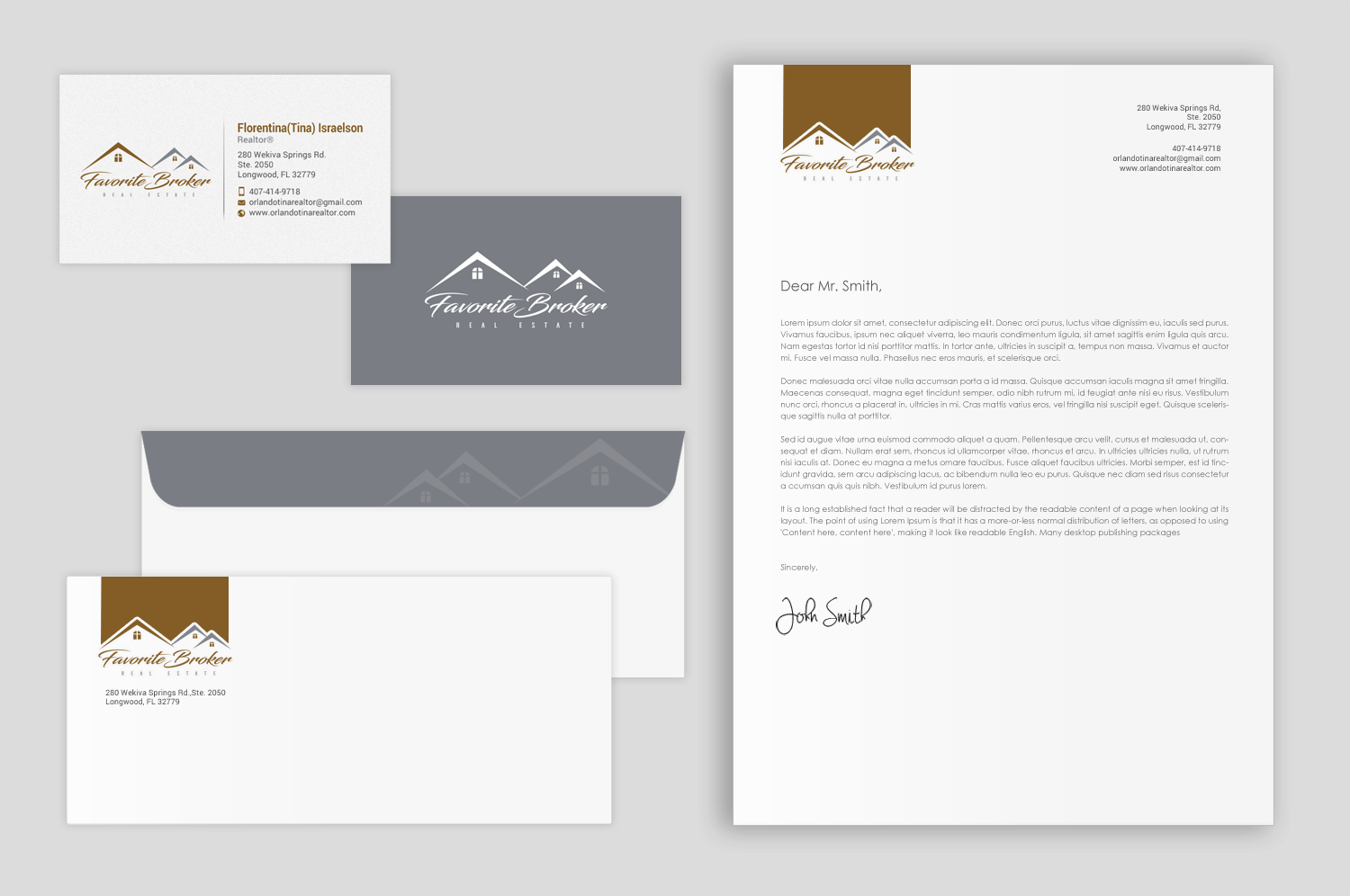 Stationery Design by chandrayaan.creative for Favorite Broker Real Estate | Design #17143568