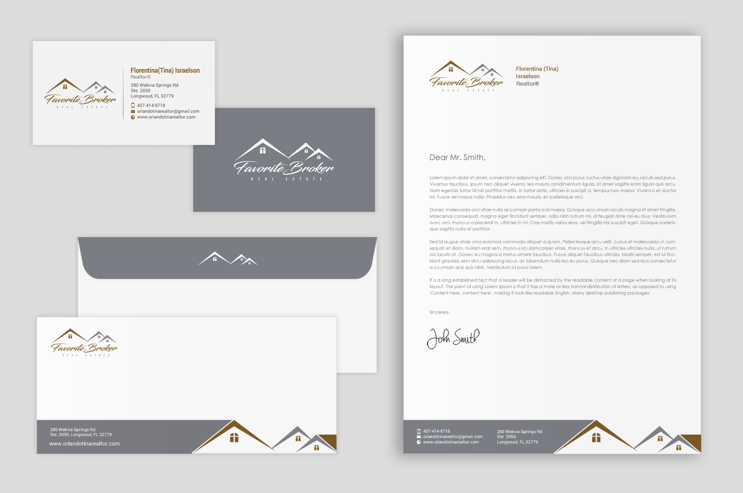 Stationery Design by chandrayaan.creative for Favorite Broker Real Estate | Design #17156274