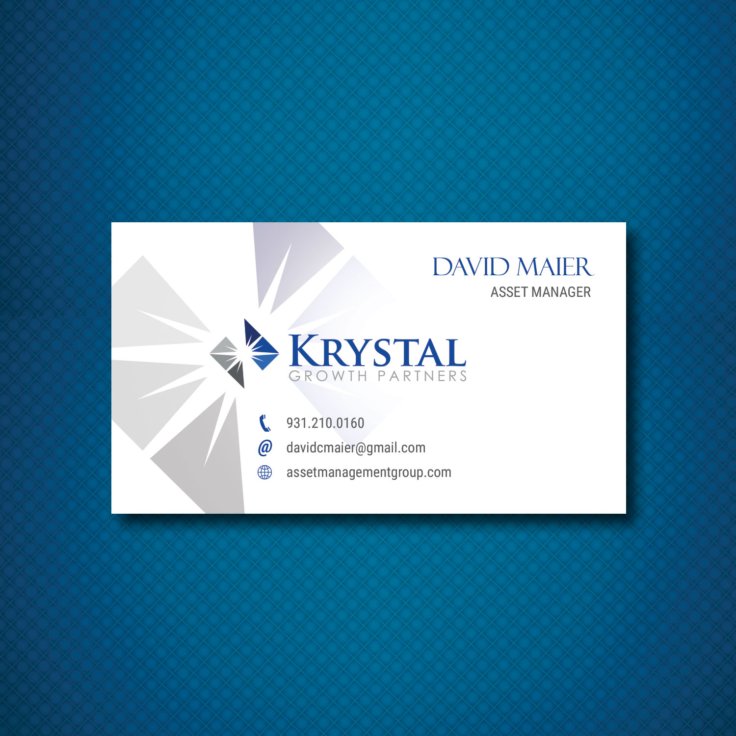 Business Card Design by uk for Krystal Growth Partners Ltd. | Design #17131069