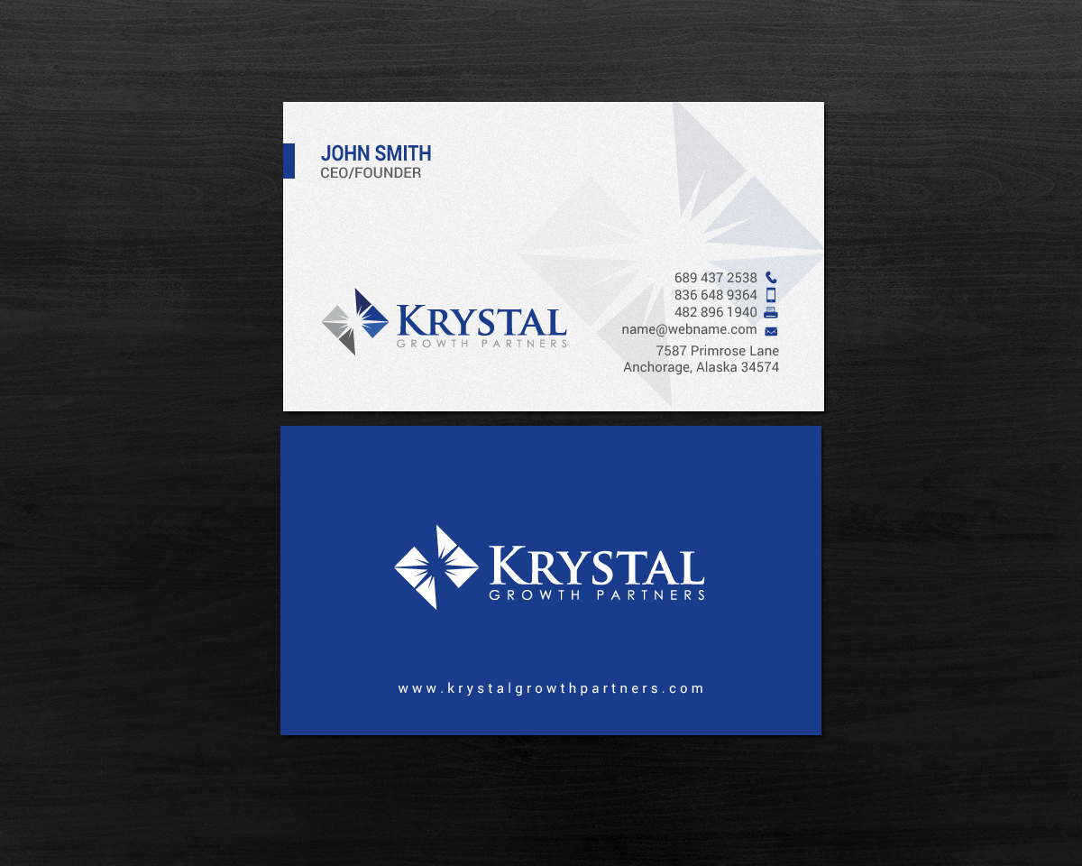 Business Card Design by chandrayaan.creative for Krystal Growth Partners Ltd. | Design #17133436