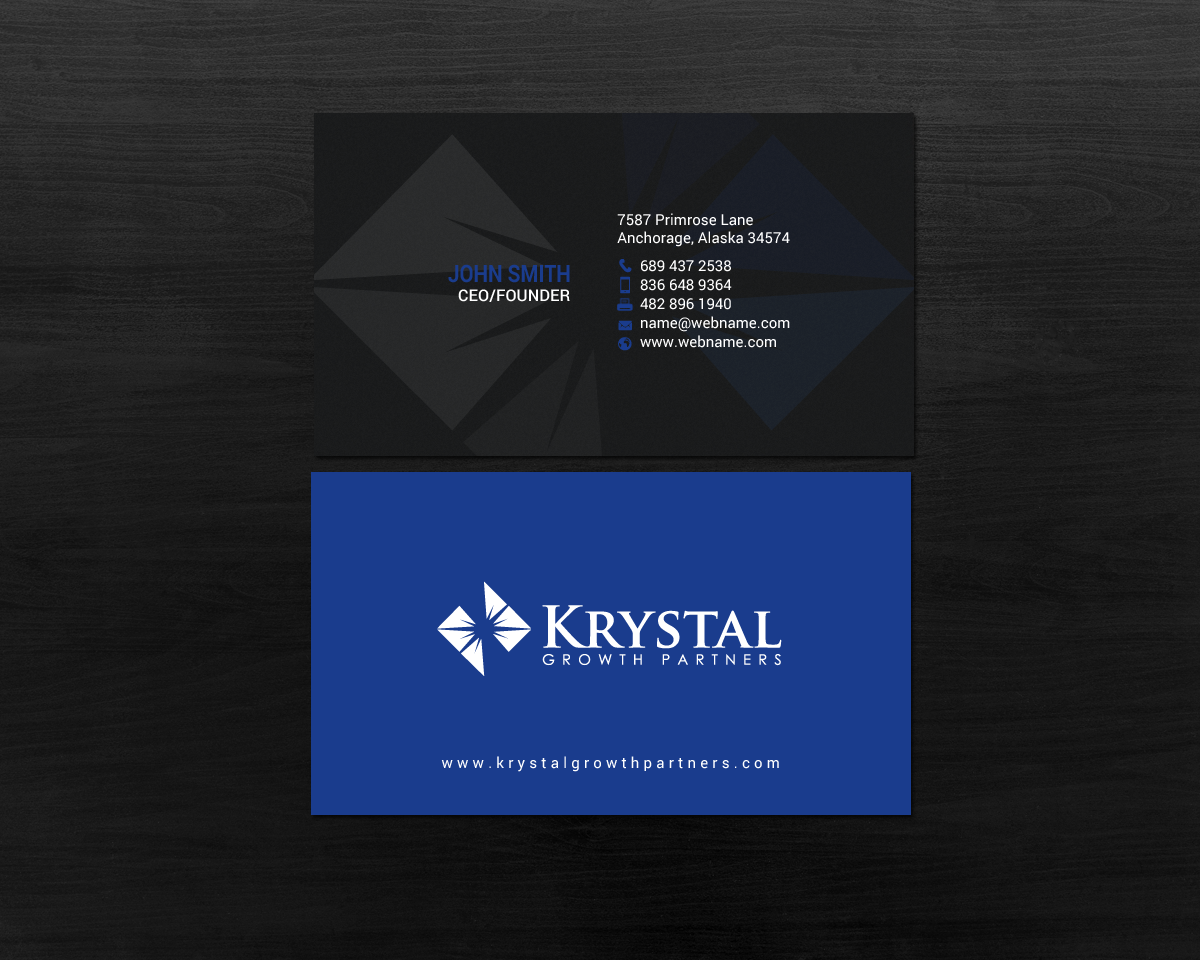 Business Card Design by chandrayaan.creative for Krystal Growth Partners Ltd. | Design #17133454