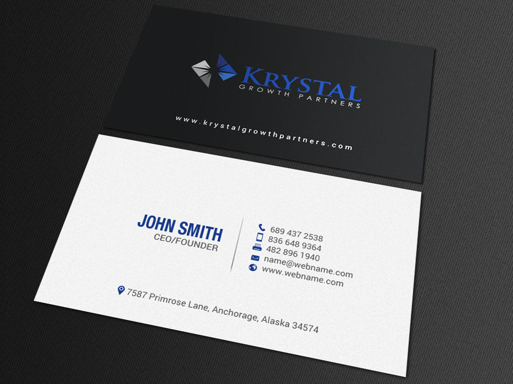 Business Card Design by chandrayaan.creative for Krystal Growth Partners Ltd. | Design #17133718