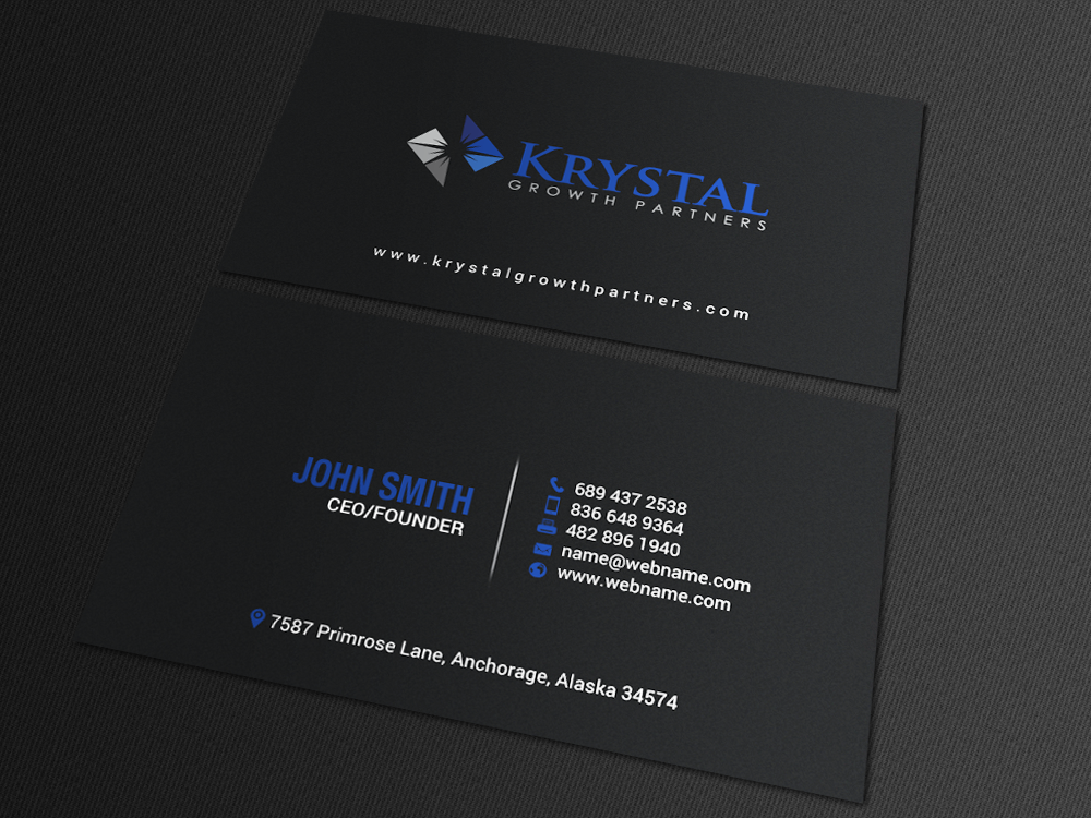 Business Card Design by chandrayaan.creative for Krystal Growth Partners Ltd. | Design #17133722