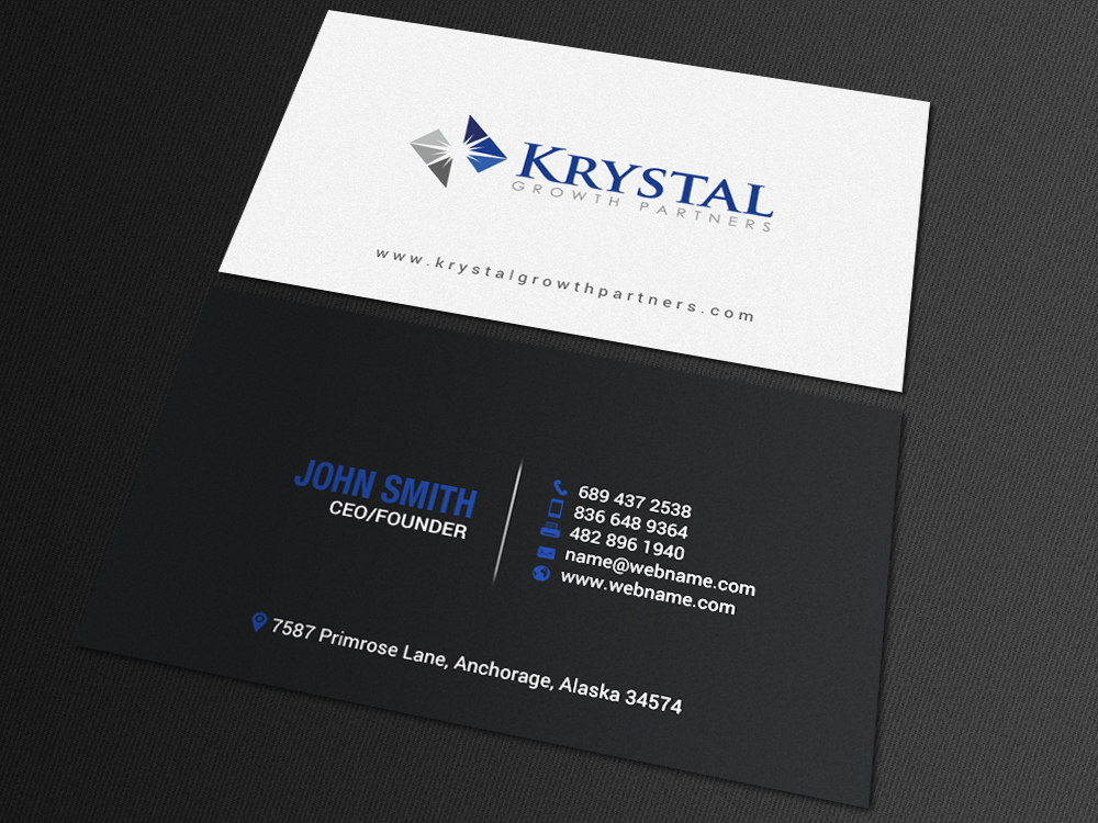 Business Card Design by chandrayaan.creative for Krystal Growth Partners Ltd. | Design #17133724