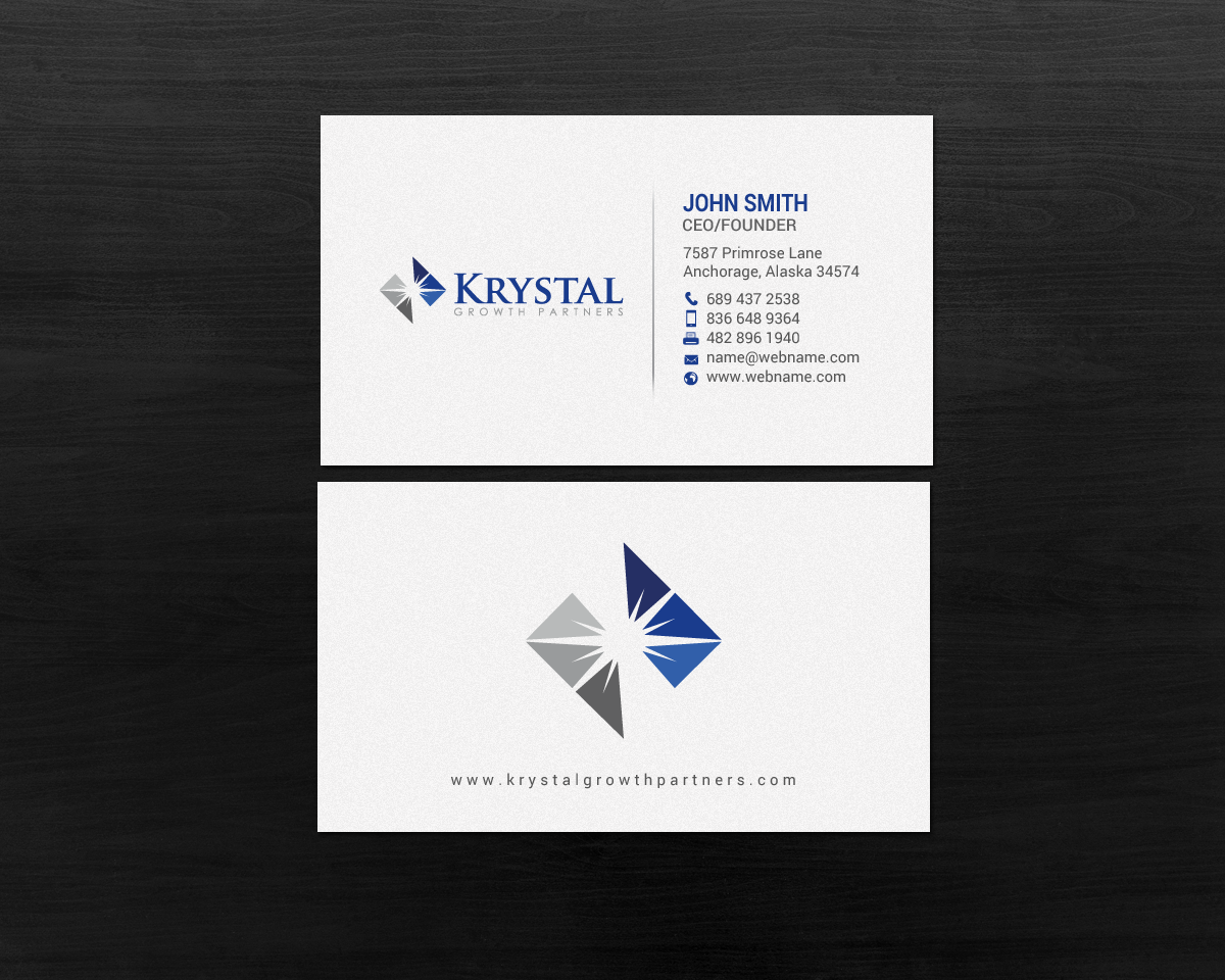 Business Card Design by chandrayaan.creative for Krystal Growth Partners Ltd. | Design #17133880