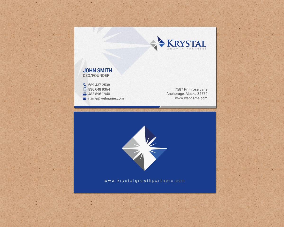 Business Card Design by chandrayaan.creative for Krystal Growth Partners Ltd. | Design #17133884