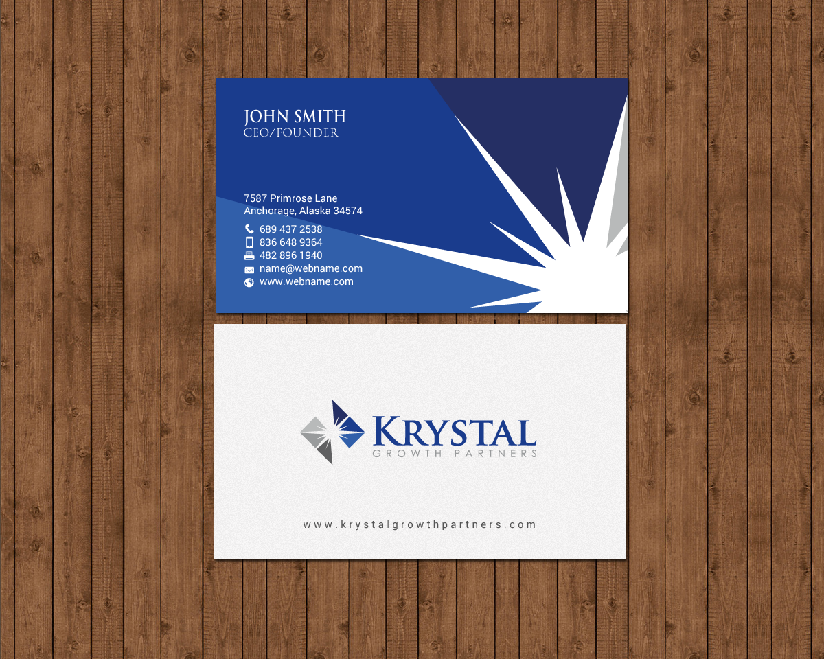 Business Card Design by chandrayaan.creative for Krystal Growth Partners Ltd. | Design #17133901