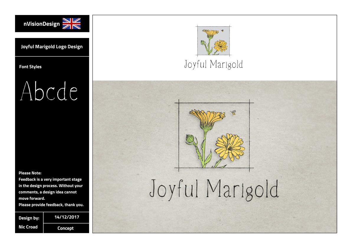 Logo Design by nvisiondesign.co.uk for Joyful Marigold | Design #17121898
