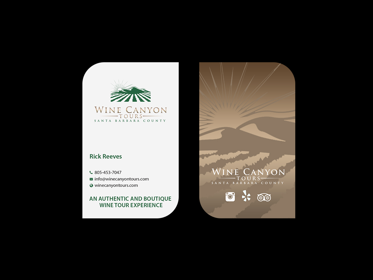 Business Card Design by Creations Box 2015 for Wine Canyon Tours | Design #17157531