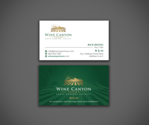 Business Card Design by cini.angela87 for Wine Canyon Tours | Design: #17147189