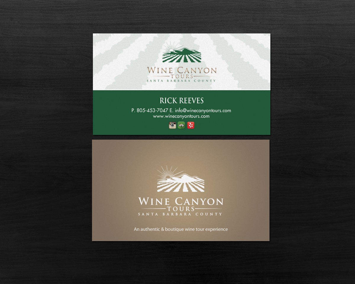 Business Card Design by Brand aid for Wine Canyon Tours | Design #17142566