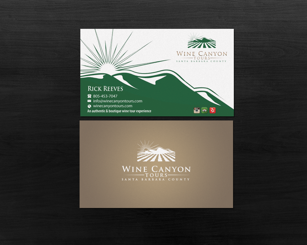 Business Card Design by Brand aid for Wine Canyon Tours | Design #17142567