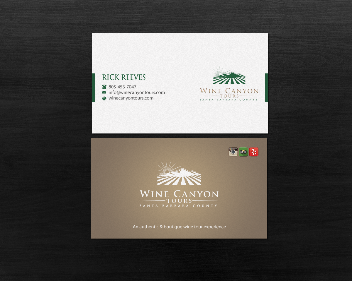 Business Card Design by Brand aid for Wine Canyon Tours | Design #17142571
