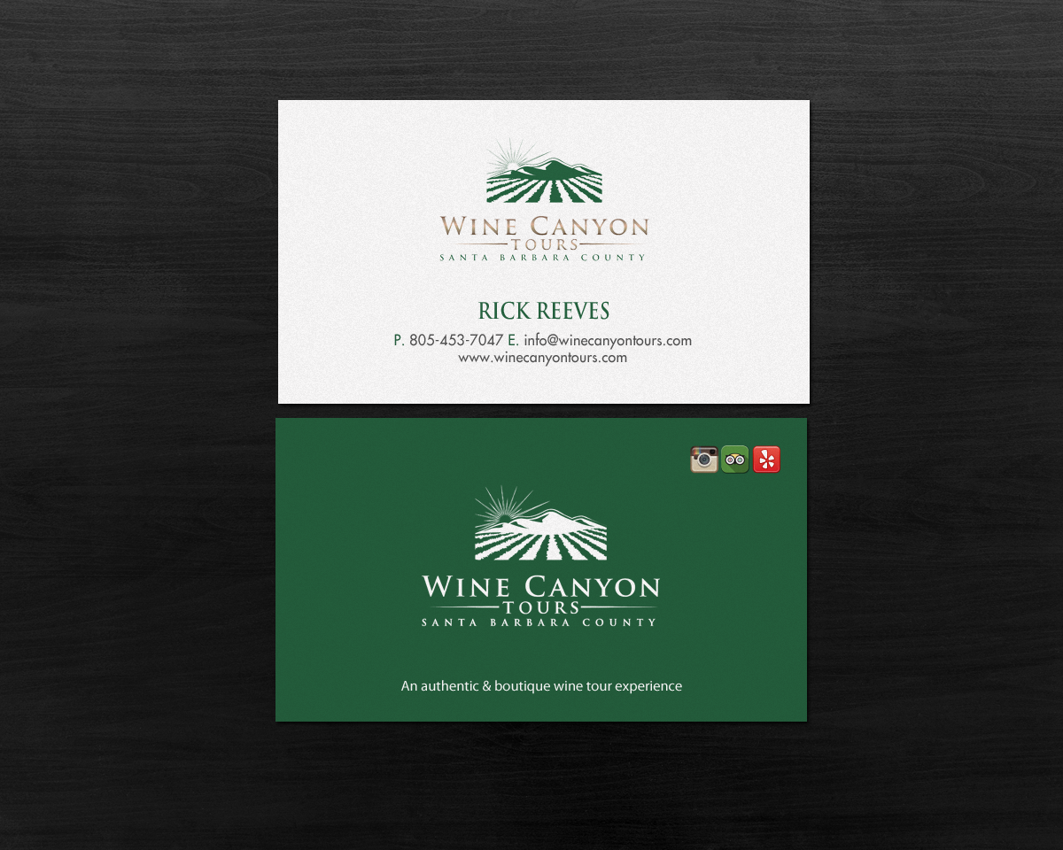 Business Card Design by Brand aid for Wine Canyon Tours | Design #17142573