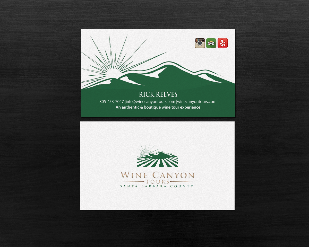 Business Card Design by Brand aid for Wine Canyon Tours | Design #17142587
