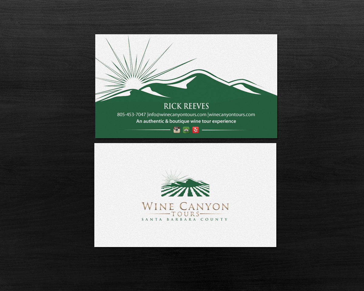 Design de Carte de Visite par Brand aid pour Wine Canyon Tours | Design #17142589
