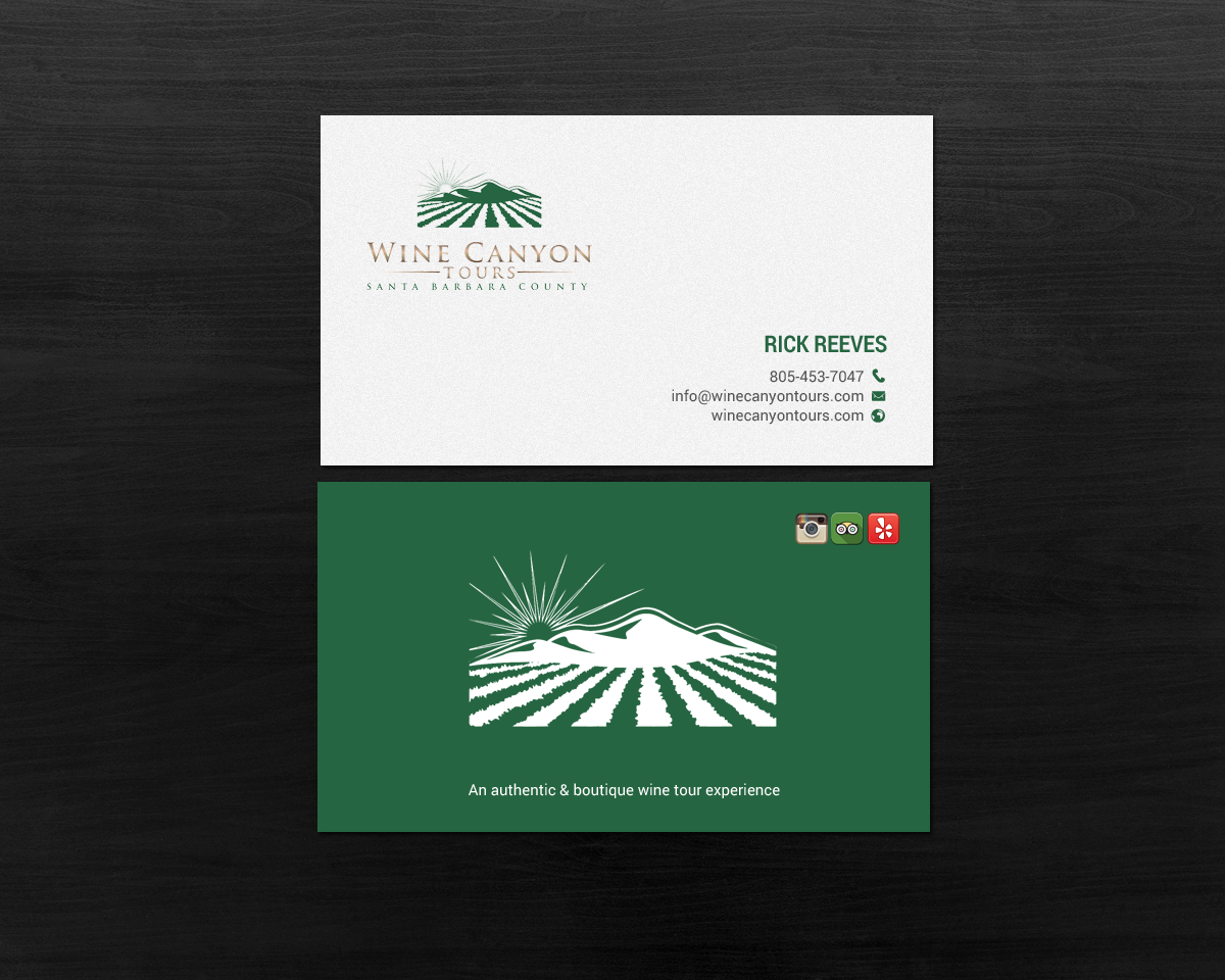 Business Card Design by chandrayaan.creative for Wine Canyon Tours | Design #17141461
