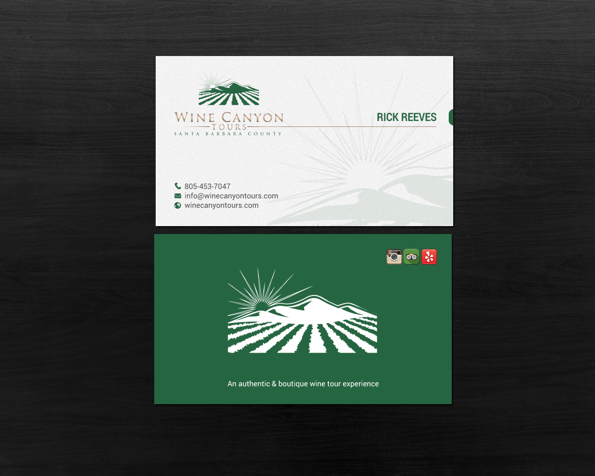 Business Card Design by chandrayaan.creative for Wine Canyon Tours | Design #17141477