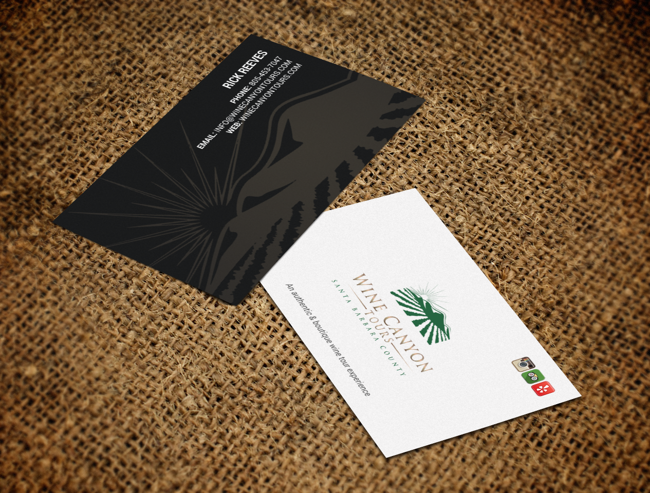 Business Card Design by chandrayaan.creative for Wine Canyon Tours | Design #17141481