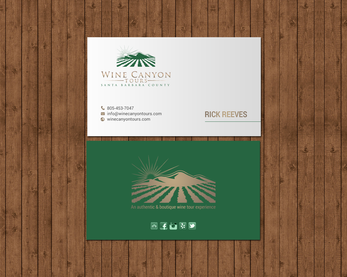 Business Card Design by chandrayaan.creative for Wine Canyon Tours | Design #17142438