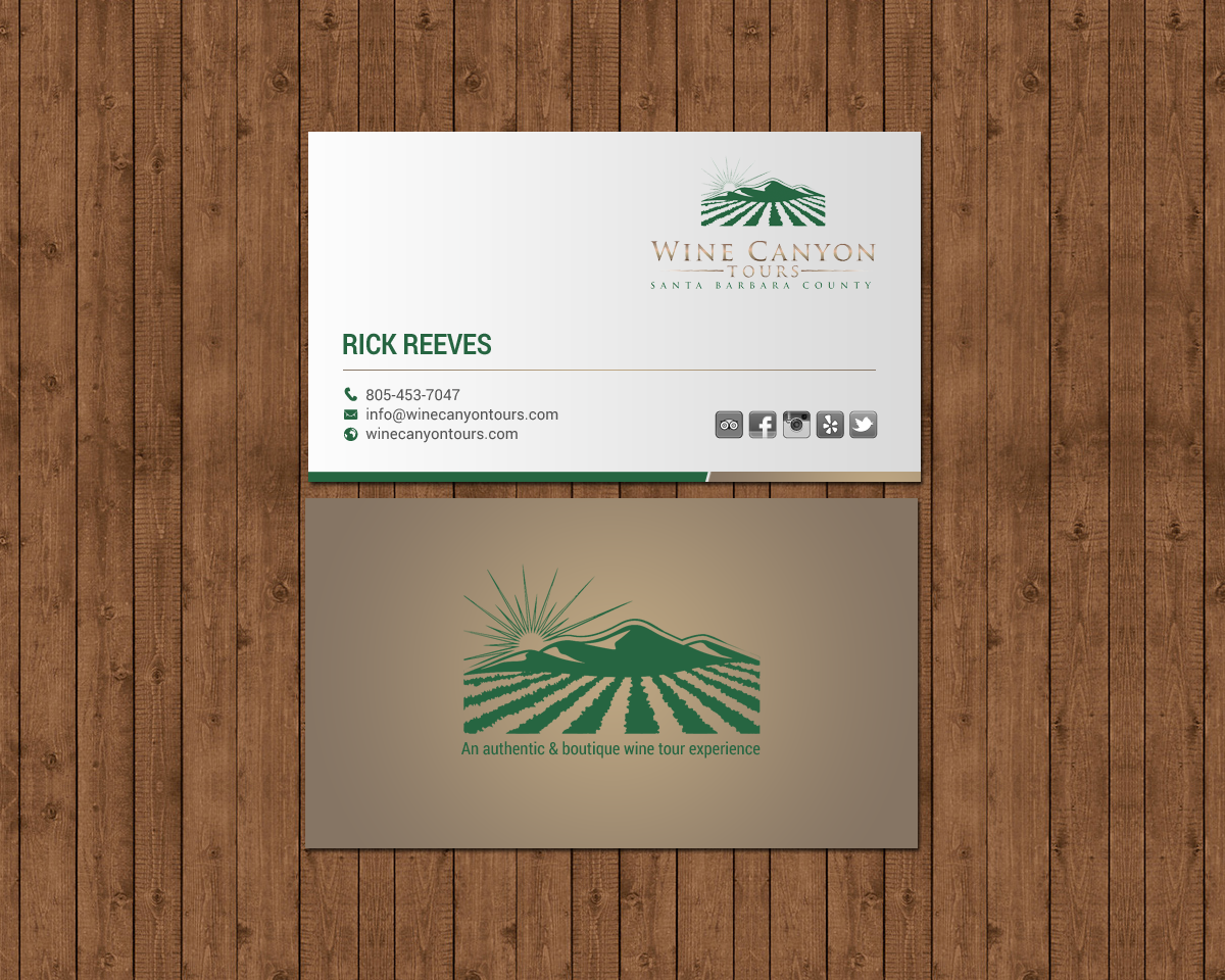 Business Card Design by chandrayaan.creative for Wine Canyon Tours | Design #17142439