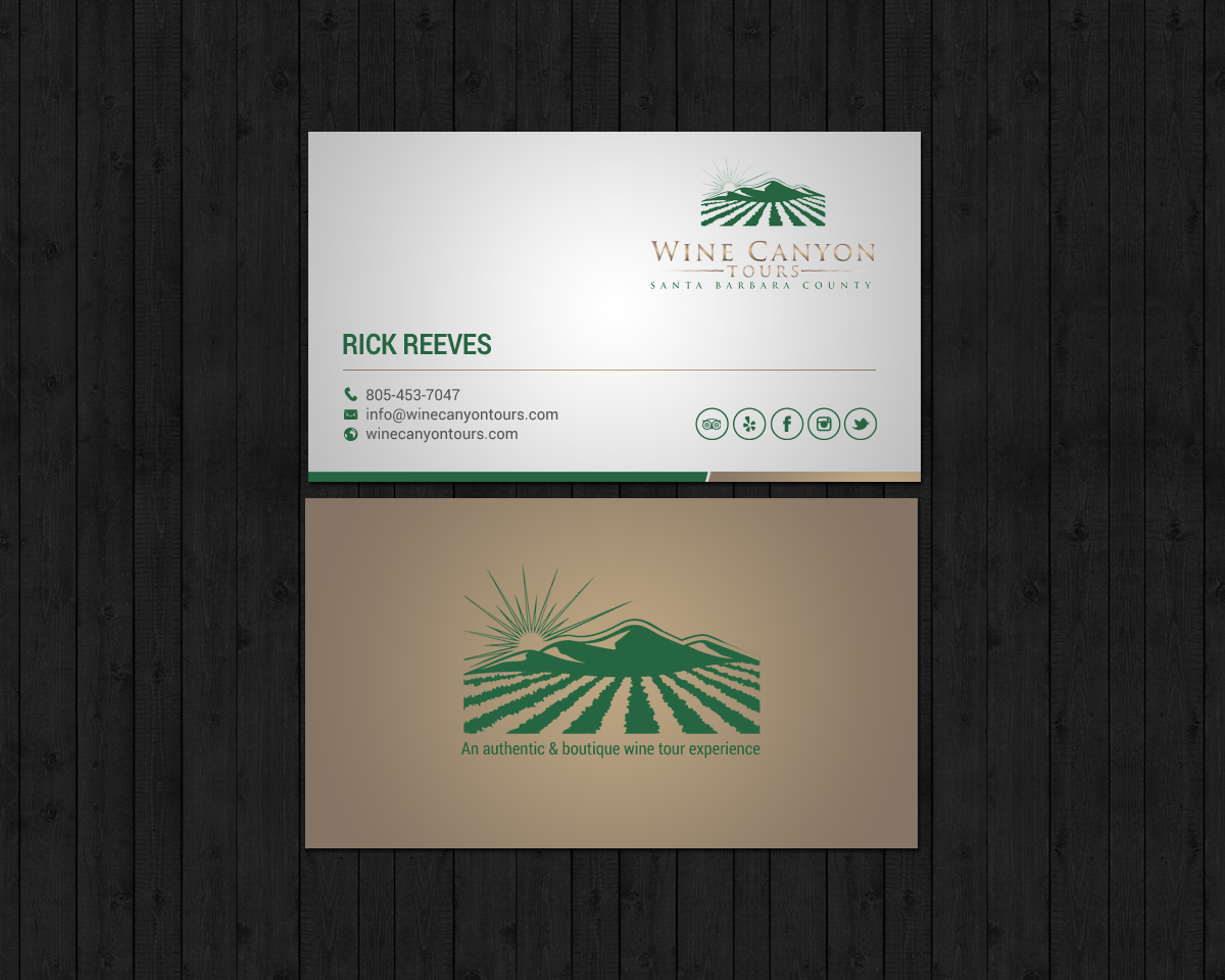 Business Card Design by chandrayaan.creative for Wine Canyon Tours | Design #17161722
