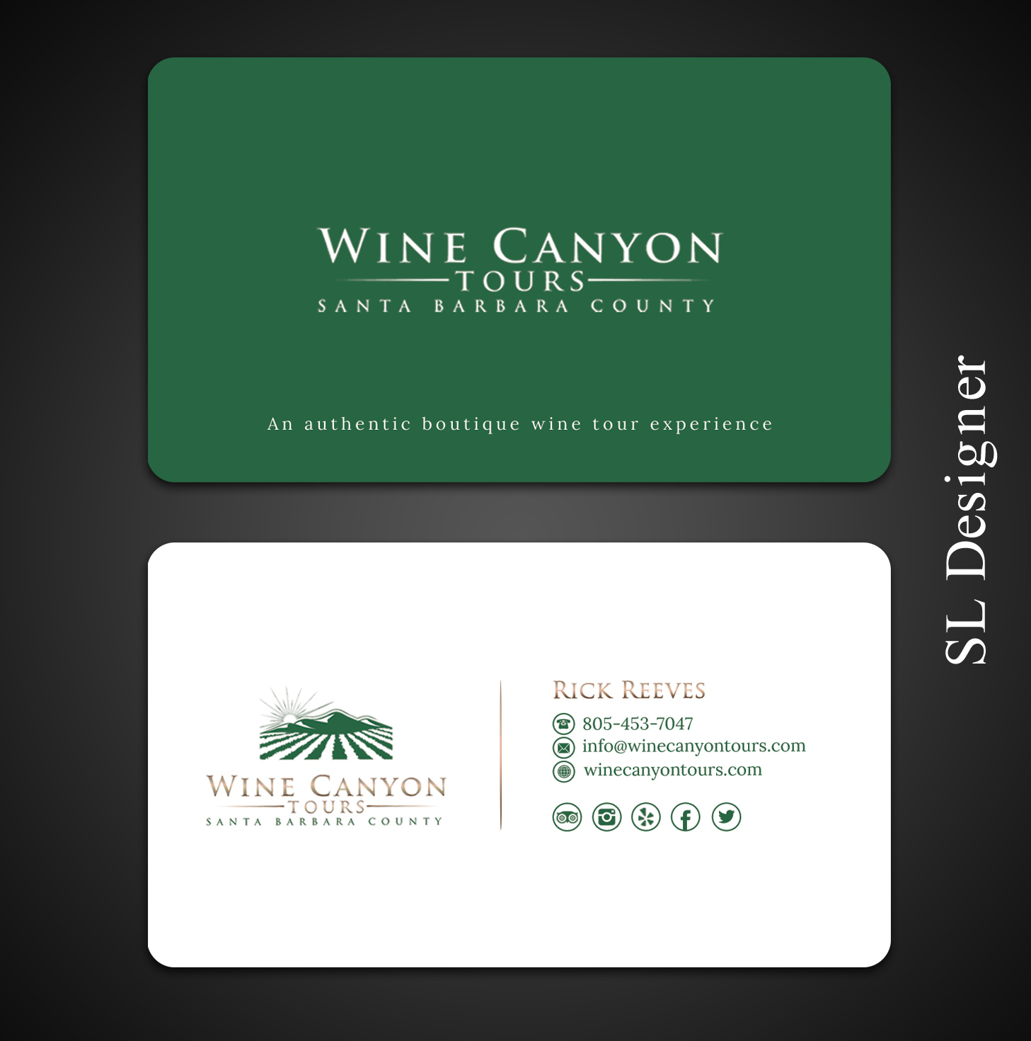 Business Card Design by SL Designer for Wine Canyon Tours | Design #17318123