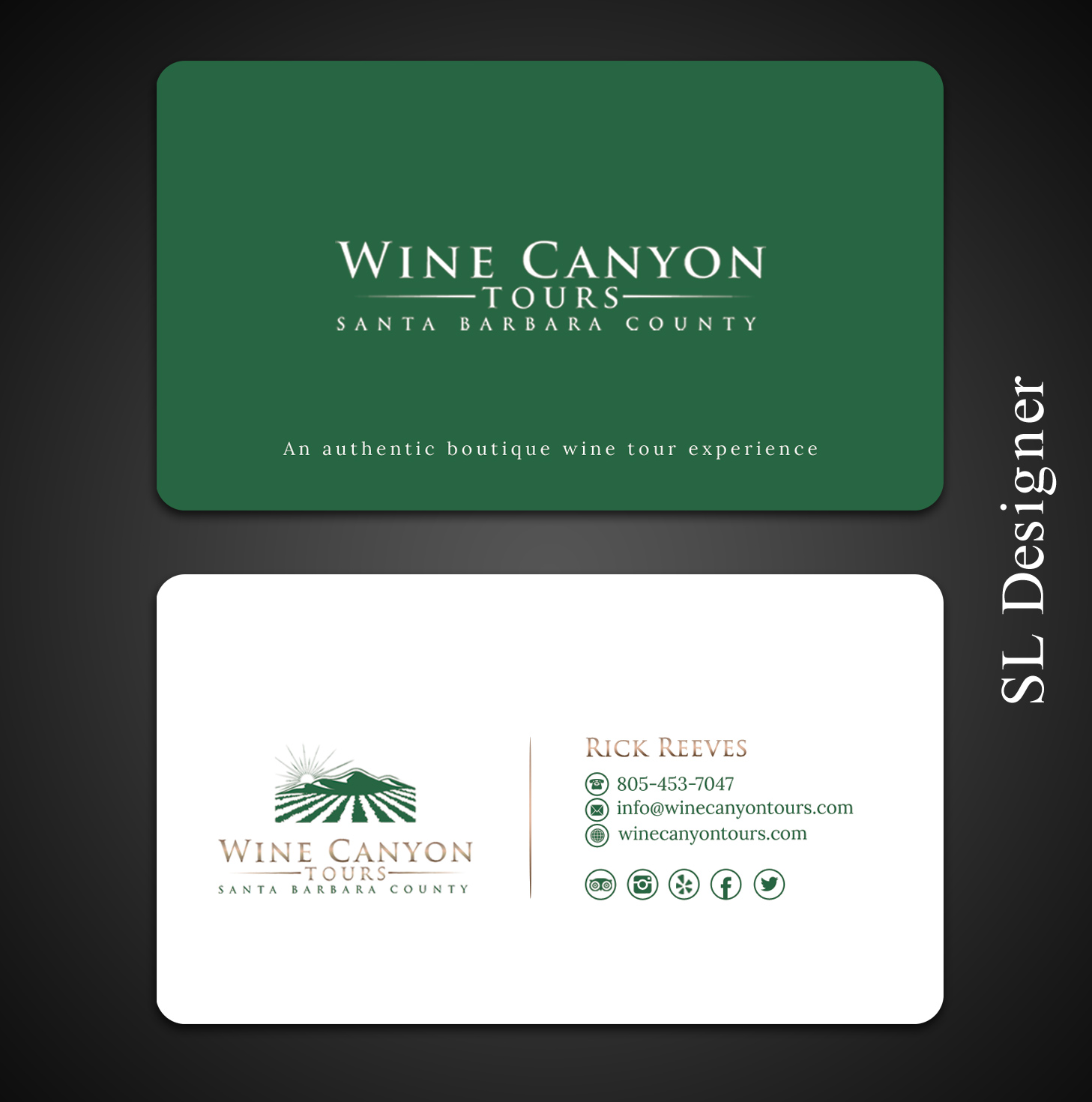 Design de Carte de Visite par SL Designer pour Wine Canyon Tours | Design #17318249