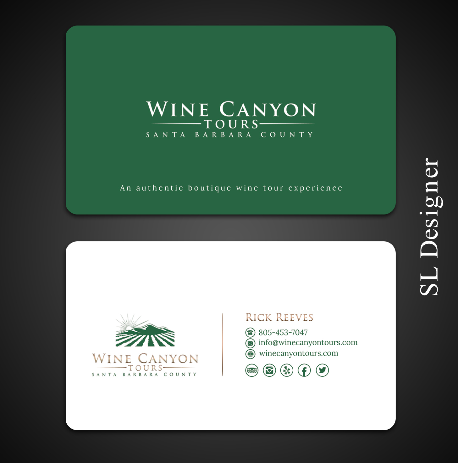 Business Card Design by SL Designer for Wine Canyon Tours | Design #17318390