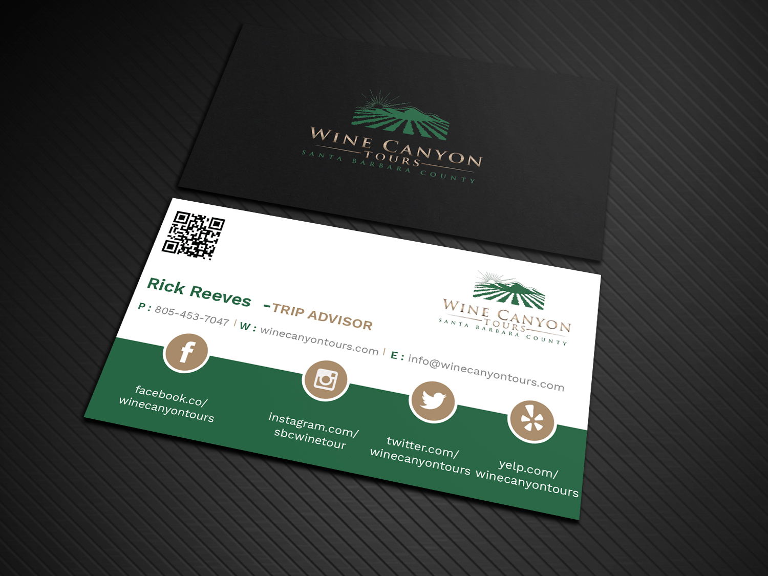 Business Card Design by Graphic Flame for Wine Canyon Tours | Design #17153815