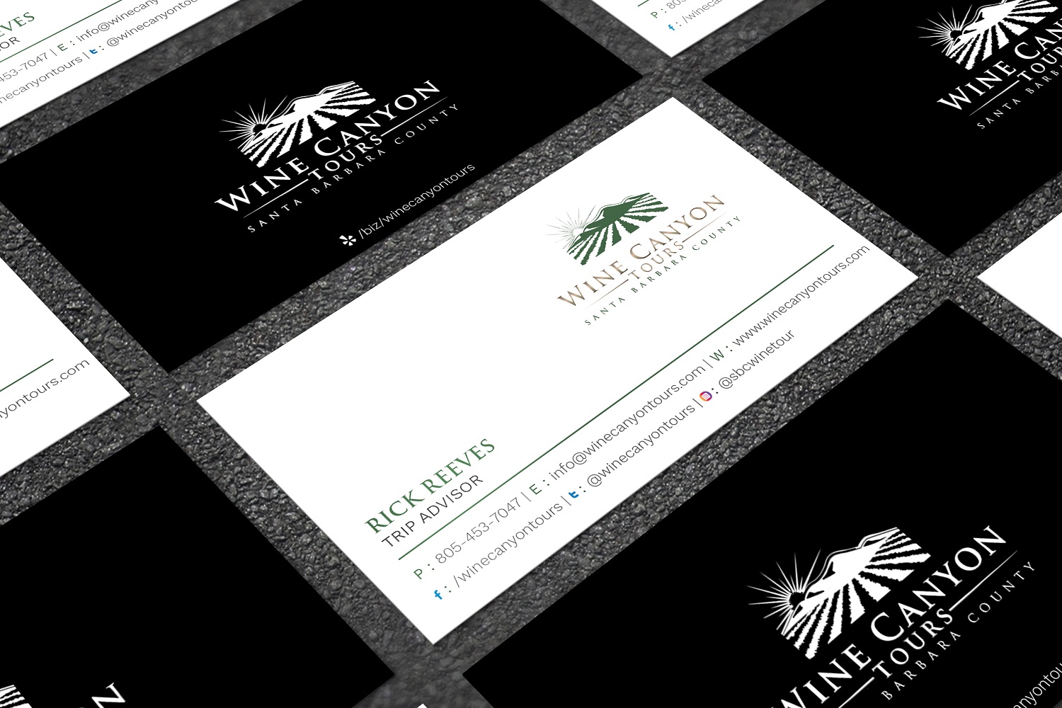 Business Card Design by Graphic Flame for Wine Canyon Tours | Design #17160781