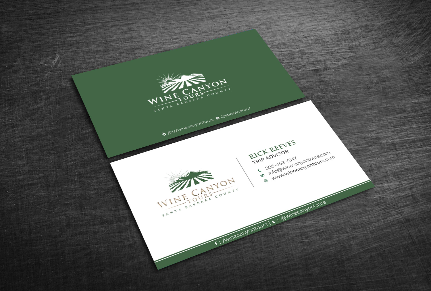 Business Card Design by Graphic Flame for Wine Canyon Tours | Design #17160798