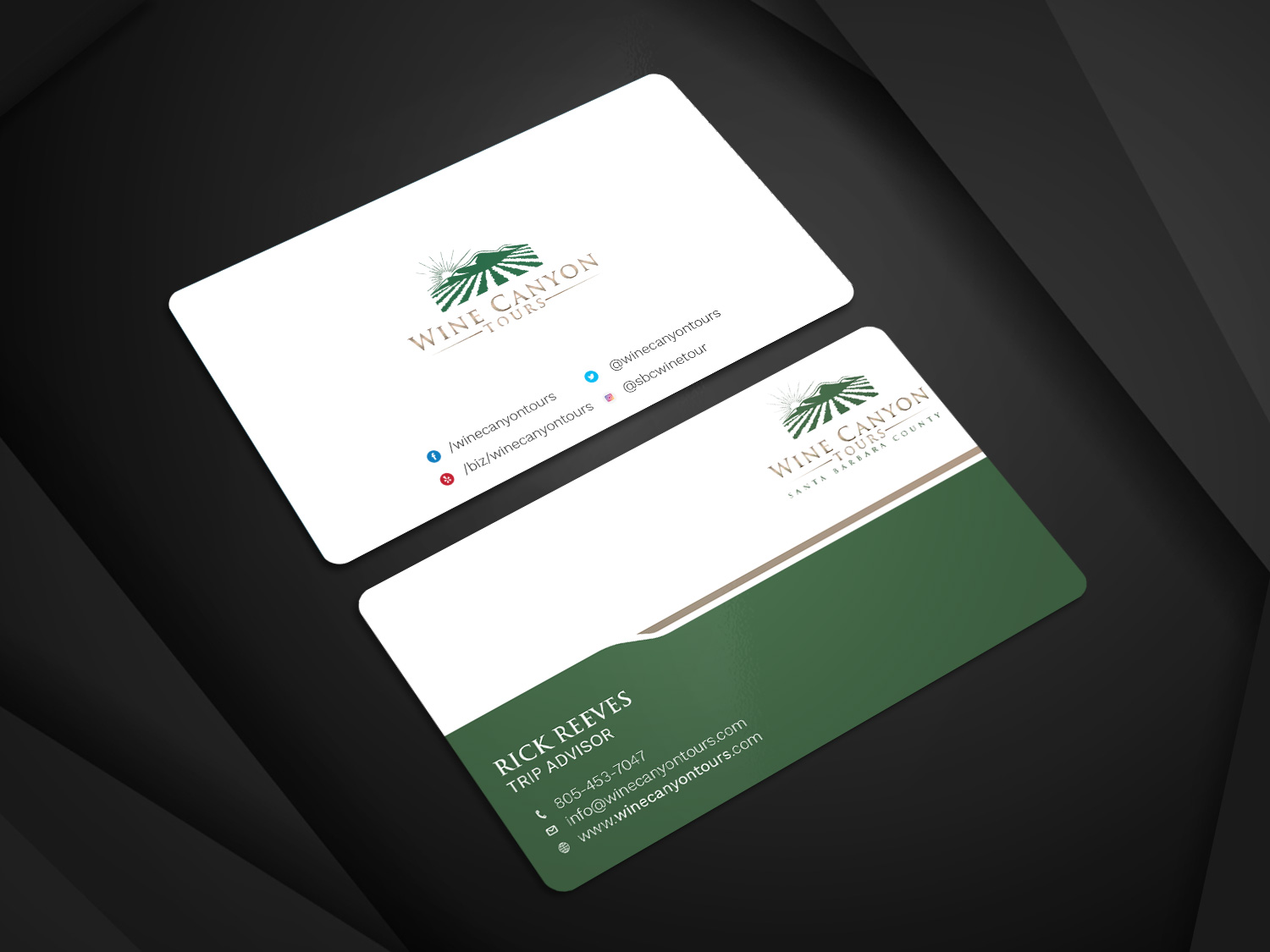 Business Card Design by Graphic Flame for Wine Canyon Tours | Design #17160804