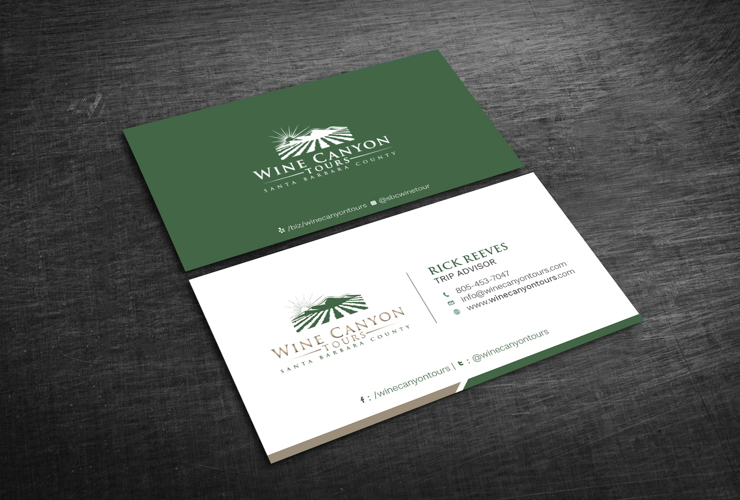 Business Card Design by Graphic Flame for Wine Canyon Tours | Design #17160805