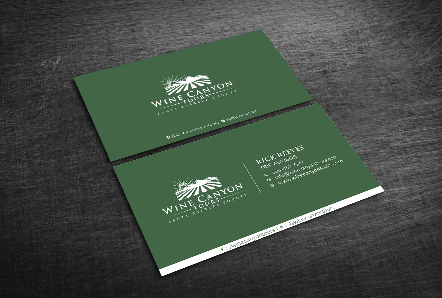 Business Card Design by Graphic Flame for Wine Canyon Tours | Design #17160806