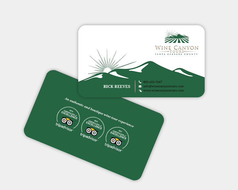 Business Card Design by anjali.glowcanvas for Wine Canyon Tours | Design #17215360