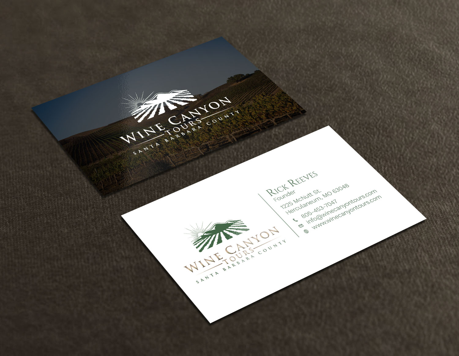Design de Carte de Visite par Tripti Ranjan Gain pour Wine Canyon Tours | Design #17158301