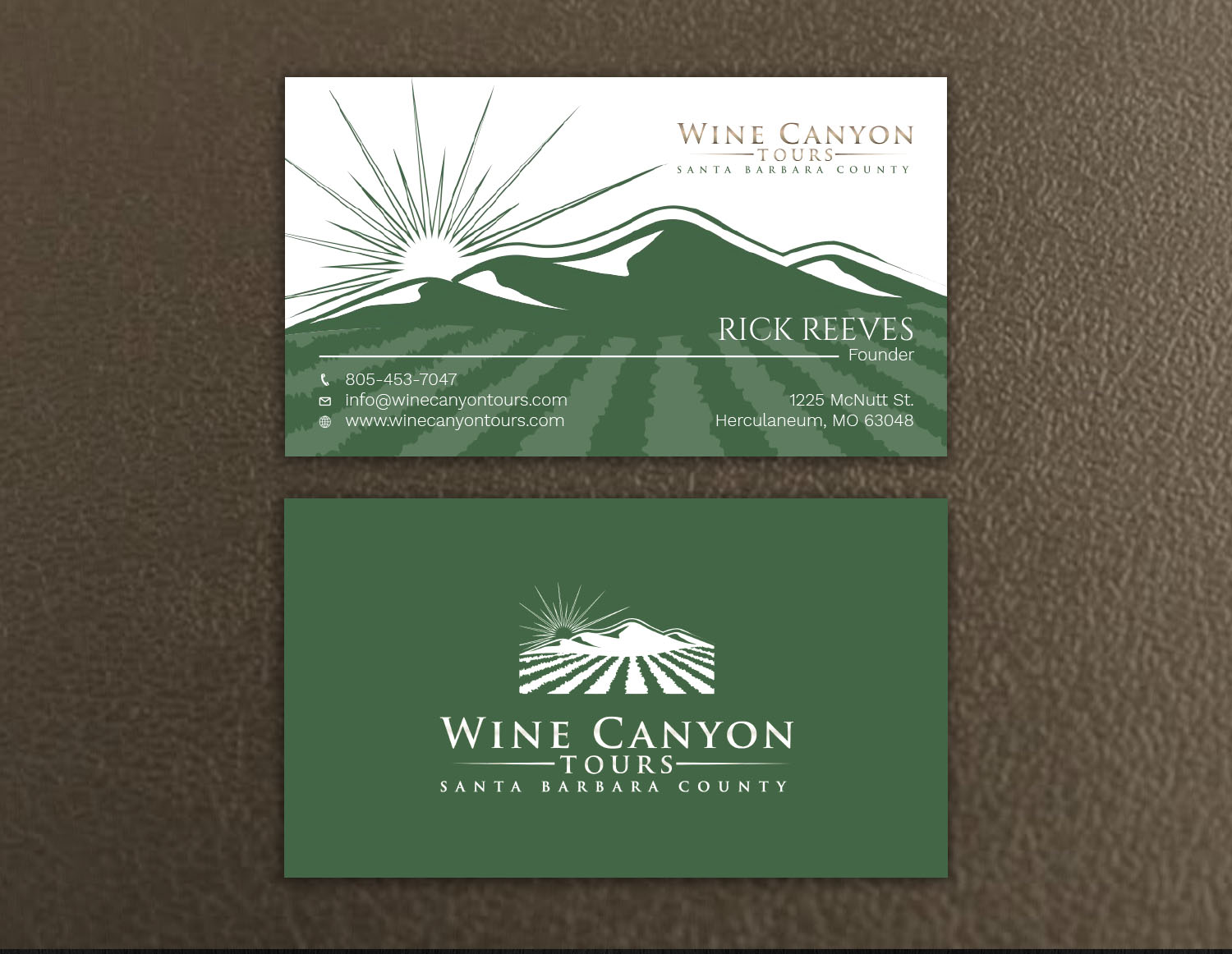 Business Card Design by Tripti Ranjan Gain for Wine Canyon Tours | Design #17158317
