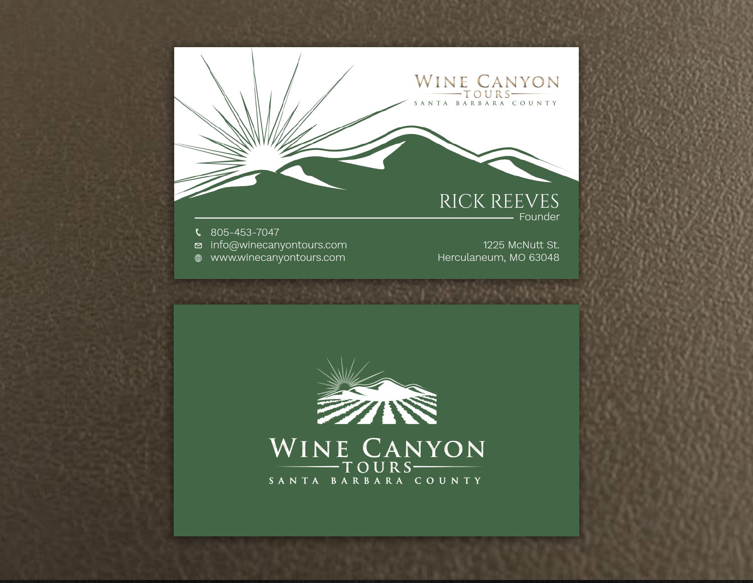 Business Card Design by Tripti Ranjan Gain for Wine Canyon Tours | Design #17203304