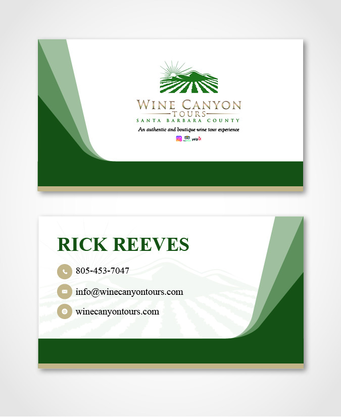 Business Card Design by Mahi_712 for Wine Canyon Tours | Design #17159175