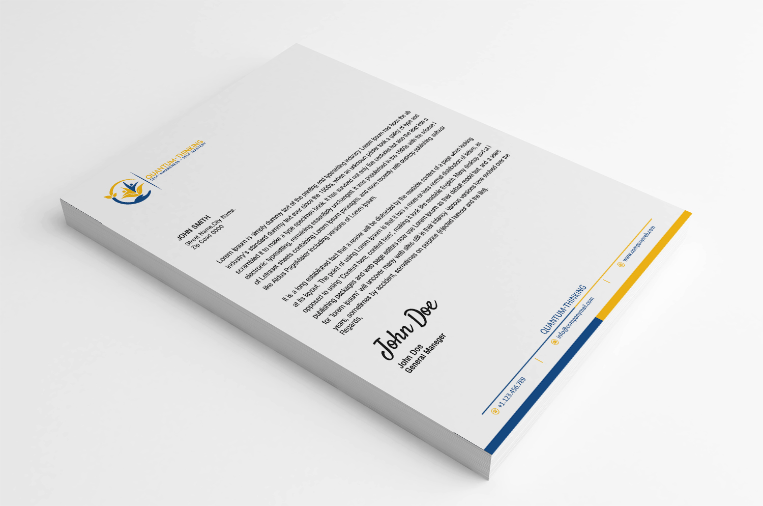 Letterhead Design by SL Designer for Quantum Thinking | Design #17130531