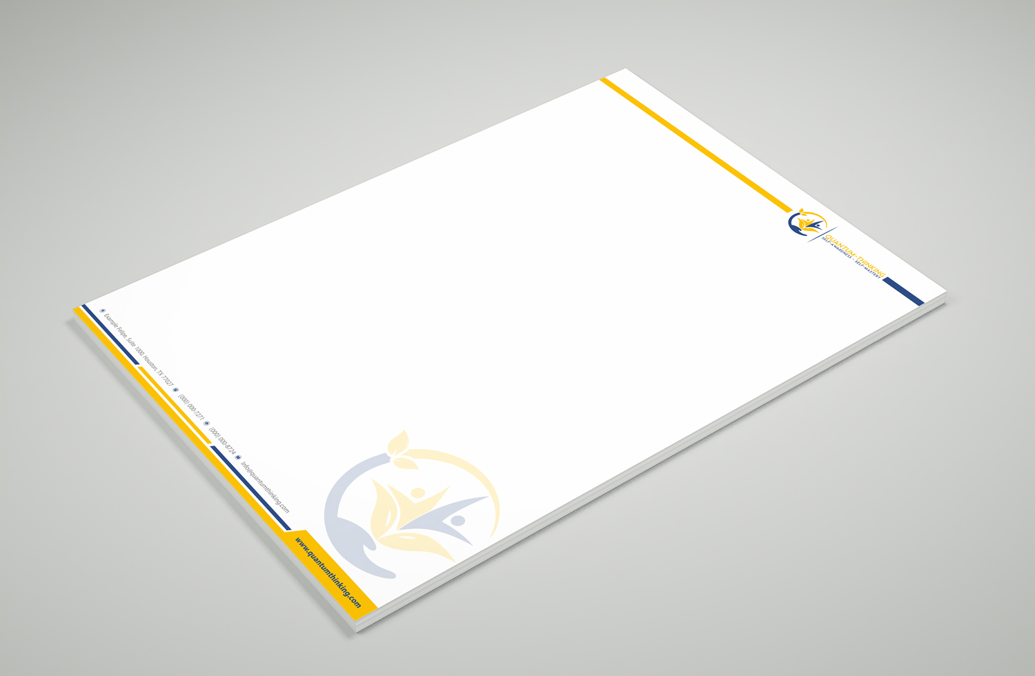 Letterhead Design by Petter Goms for Quantum Thinking | Design #17151266