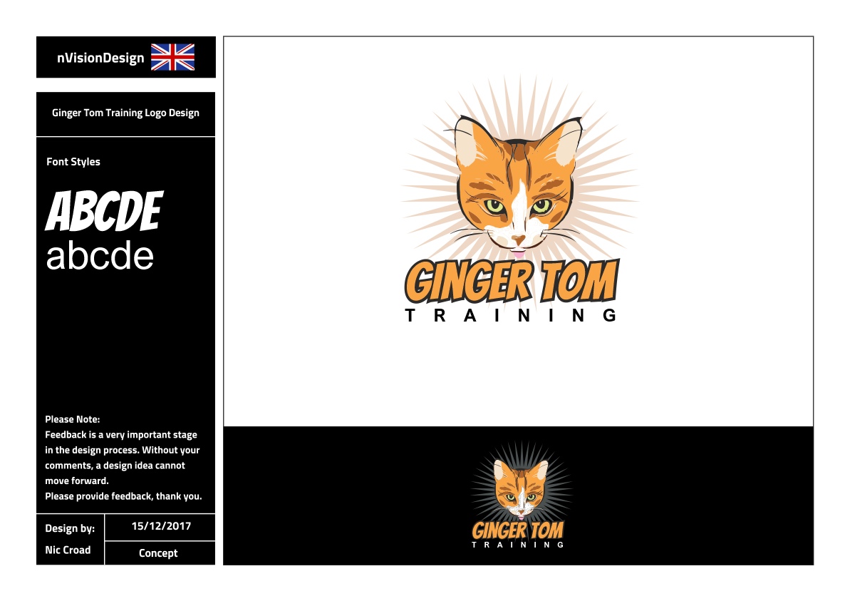 Logo Design by nvisiondesign.co.uk for Ginger Tom (Training) Ltd. | Design #17132465
