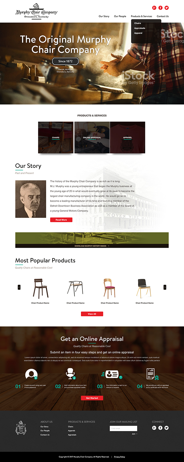 Web Design by Louis Soriano for murphy chair company | Design #17221954