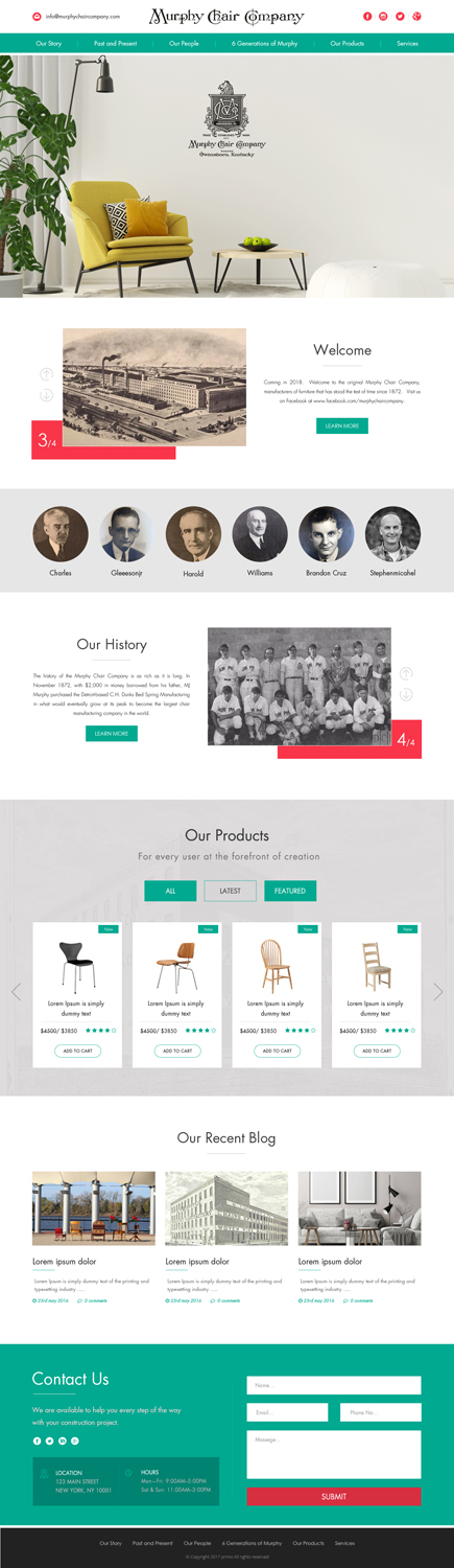 Web Design by Dream Logo Design for murphy chair company | Design #17160114